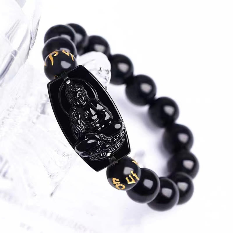 Wear FengShui Chinese Zodiac Obsidian Protection Bracelet