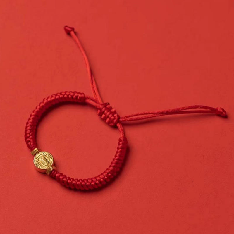 Wear FengShui Five Directions Gods of Wealth Handmade Reincarnation Knot Protection String Braid Bracelet