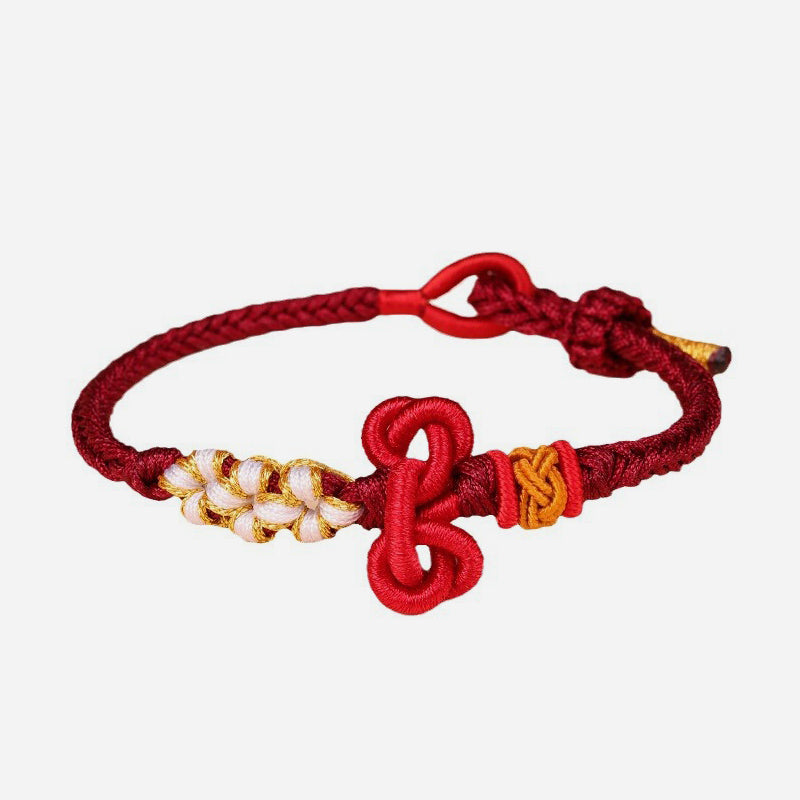 Wear FengShui Handmade Wenchang Knot Luck Strength Braided Rope Bracelet