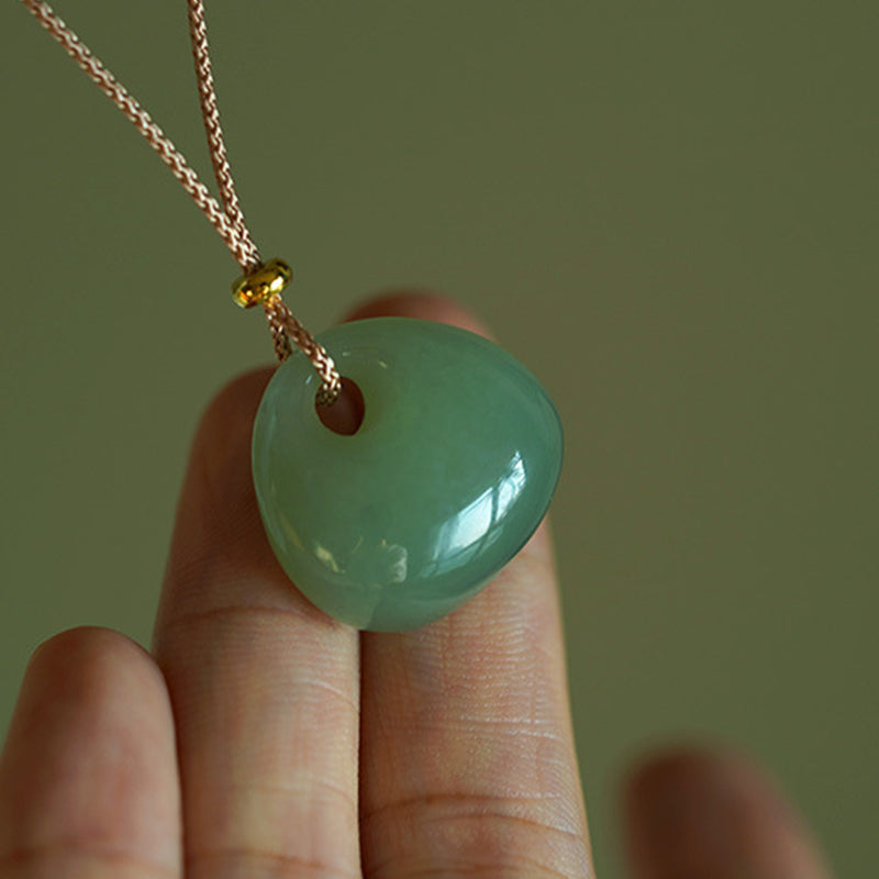 Wear FengShui Natural Jade Luck Prosperity Necklace Pendant (Random Color)