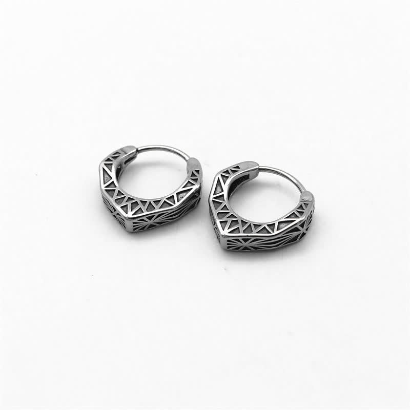 Wear FengShui Viking Hoop Titanium Steel Balance Earrings