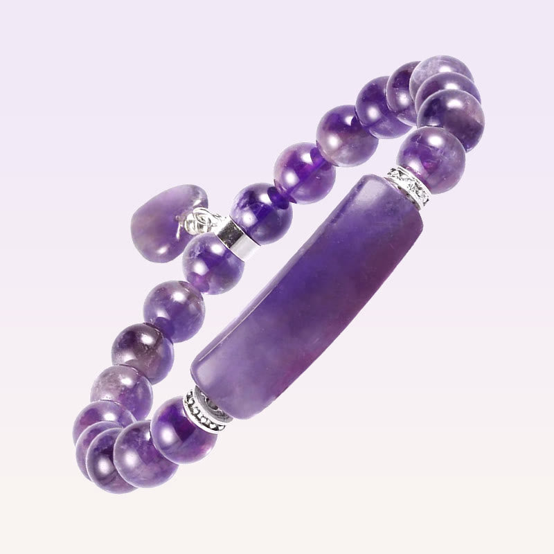 Wear FengShui Natural Quartz Love Heart Healing Beads Bracelet