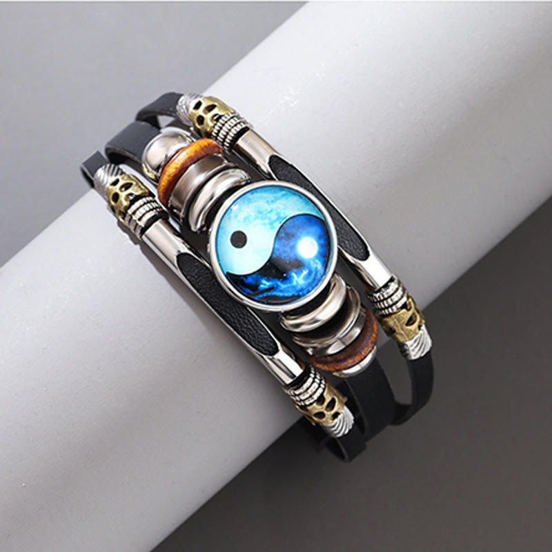 Wear FengShui Yin Yang Leather Balance Bracelet