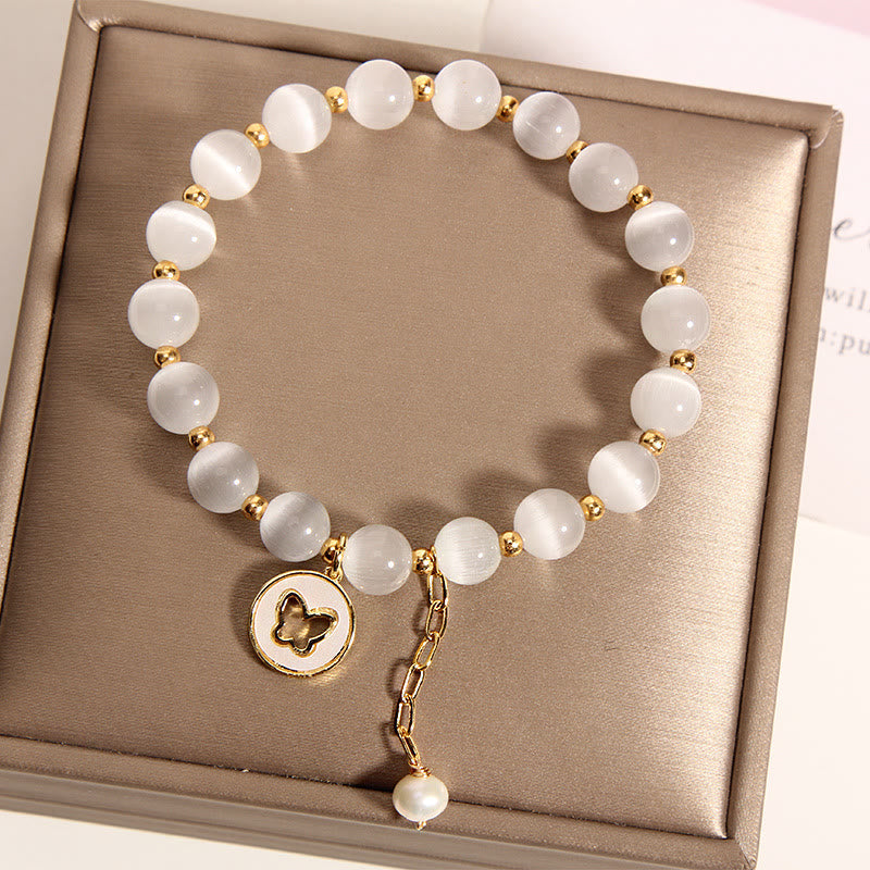 Wear FengShui Cat's Eye Butterfly Charm Love Bracelet
