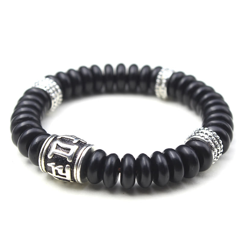 Wear FengShui Natural Tibetan Coconut Shell Om Mani Padme Hum Positive Bracelet