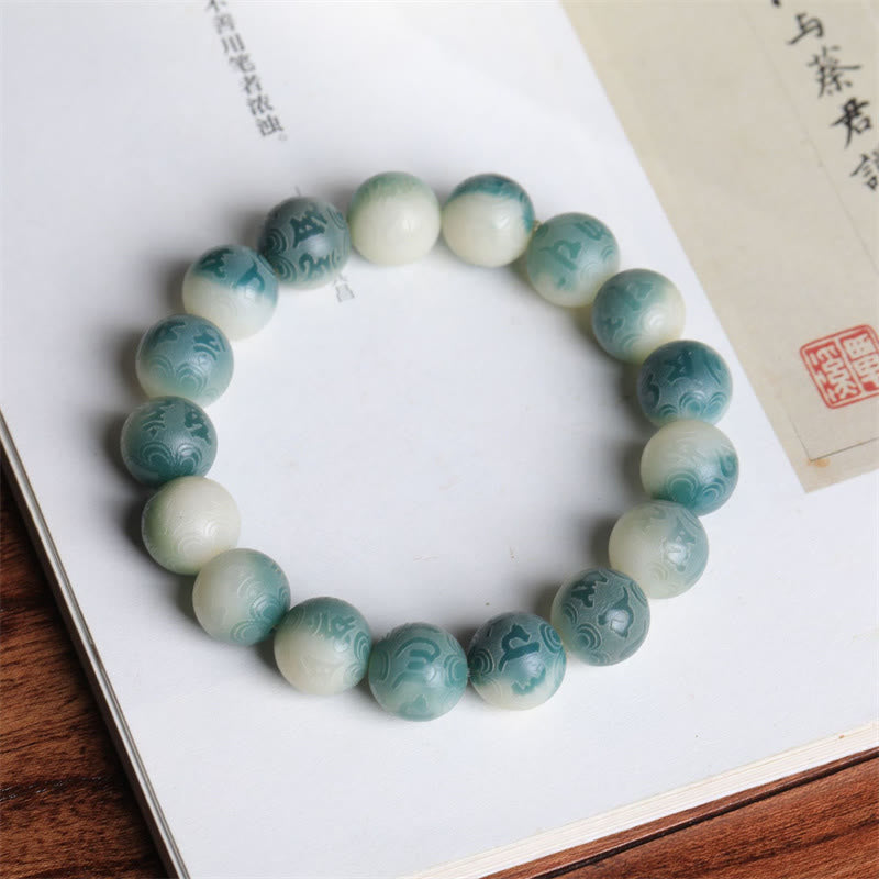 Wear FengShui Bodhi Seed Om Mani Padme Hum Engraved Keep Away Evil Spirits Bracelet