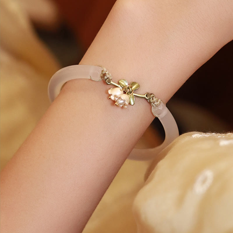 Wear FengShui Lily of the Valley Flower Happiness Strength Bracelet Bangle