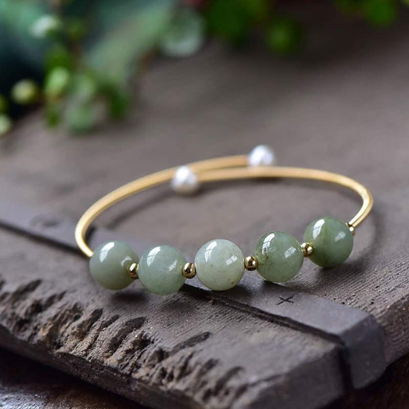 Wear FengShui Jade Abundance Luck Blessing Bracelet Bangle