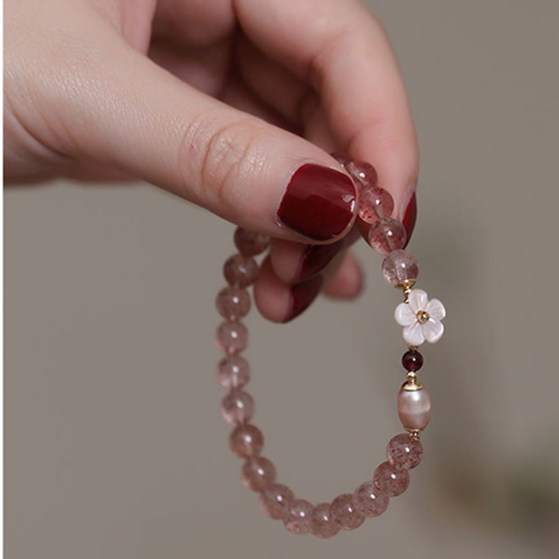 Wear FengShui Strawberry Quartz Peach Blossom Love Bracelet