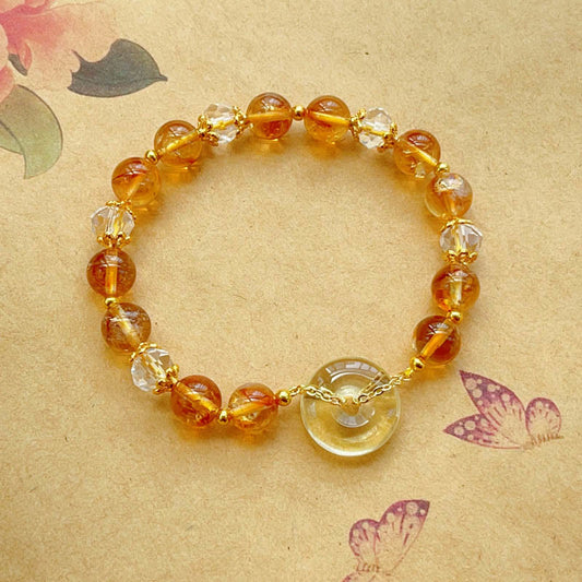 Wear FengShui Peace Buckle Citrine Crystal Prosperity Bracelet