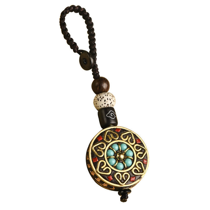 Wear FengShui Tibetan Om Mani Padme Hum Bodhi Seed Peace Key Chain