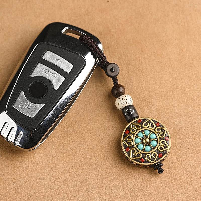 Wear FengShui Tibetan Om Mani Padme Hum Bodhi Seed Peace Key Chain