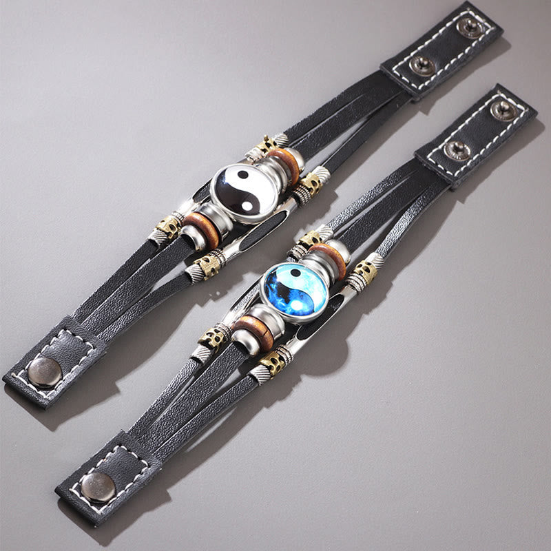 Wear FengShui Yin Yang Leather Balance Bracelet