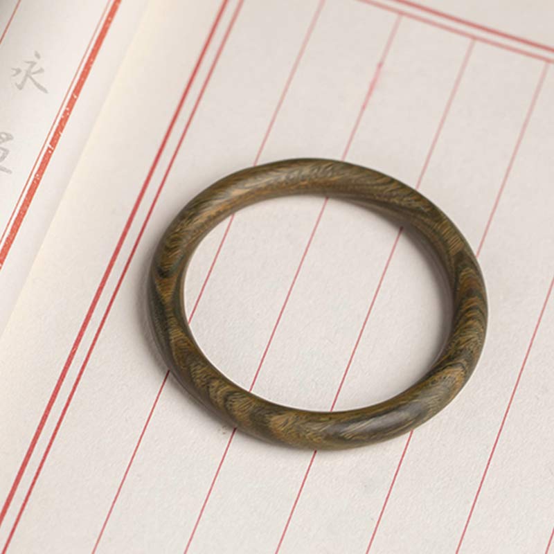 Wear FengShui Tibetan Small Leaf Red Sandalwood Ebony Green Sandalwood Protection Bracelet Bangle
