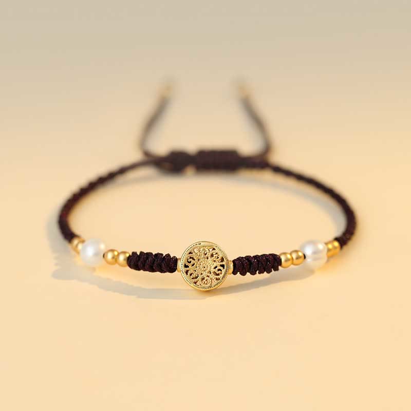 Wear FengShui Copper Coin Fortune Tree Luck Strength Braided Bracelet