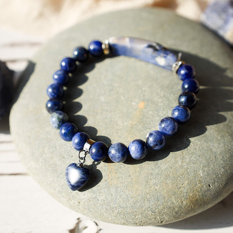 Wear FengShui Natural Quartz Love Heart Healing Beads Bracelet