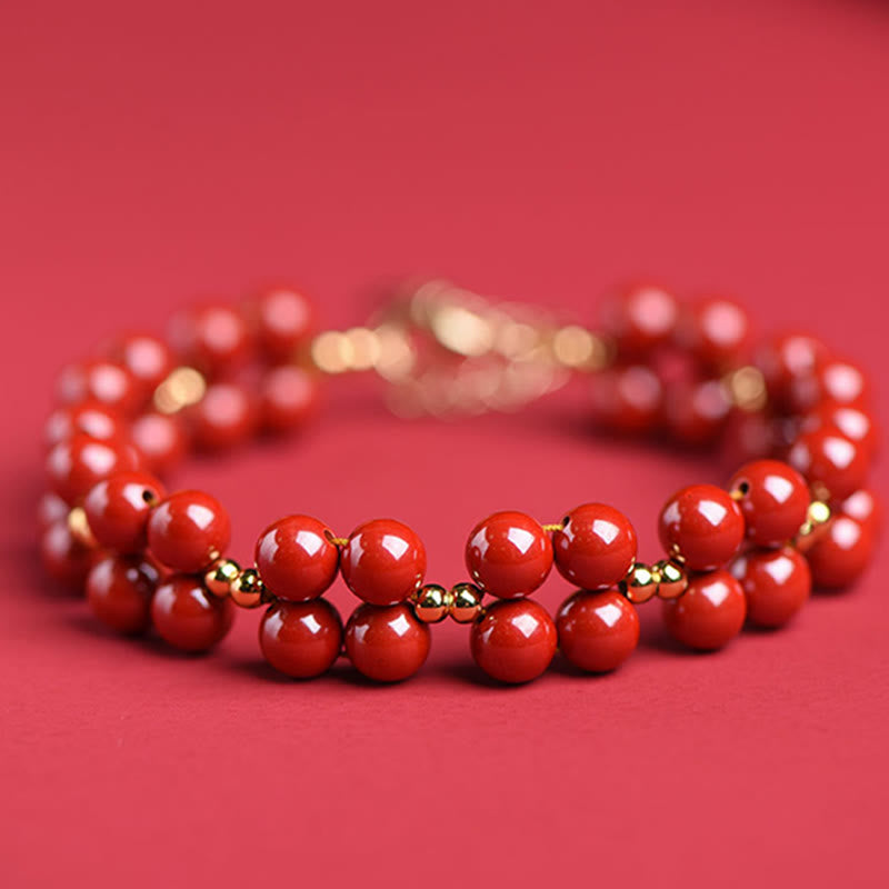 Wear FengShui Natural Cinnabar Beaded Blessing Bracelet