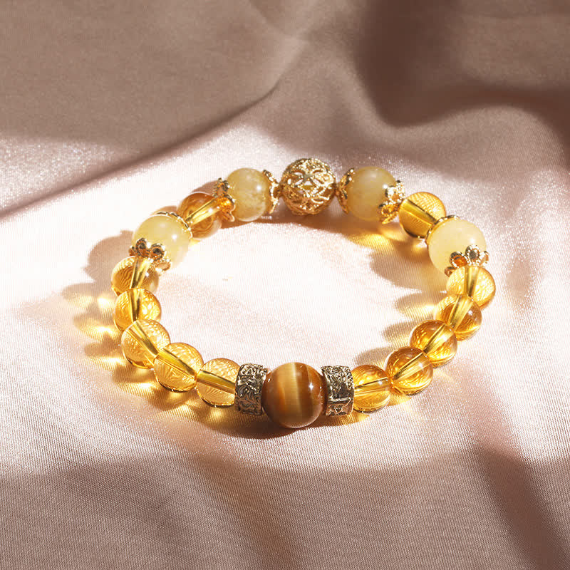 Wear FengShui Citrine Generosity Prosperity Beaded Bracelet