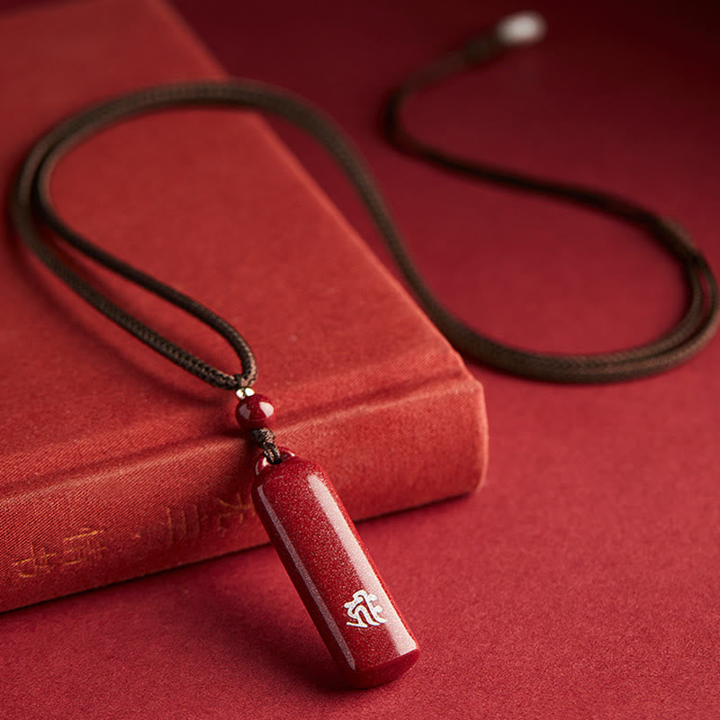 Wear FengShui Chinese Zodiac Natal Buddha Cinnabar Amulet Protection String Necklace Pendant