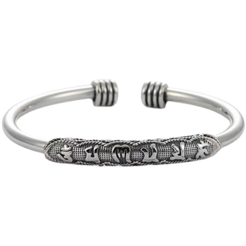 Wear FengShui Om Mani Padme Hum Engraved Peace Cuff Bracelet Bangle