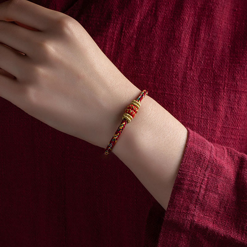 Wear FengShui Tibet Handmade Chinese Zodiac Natal Buddha Luck Strength Braided String Bracelet