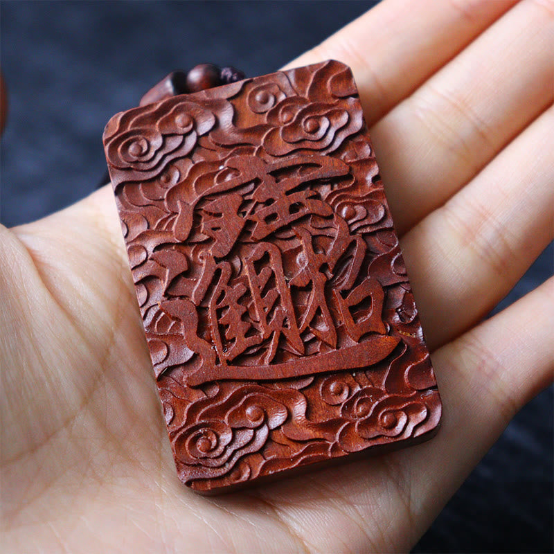 Wear FengShui Natural Lightning Struck Jujube Wood PiXiu Copper Coin Good Fortune Necklace Pendant