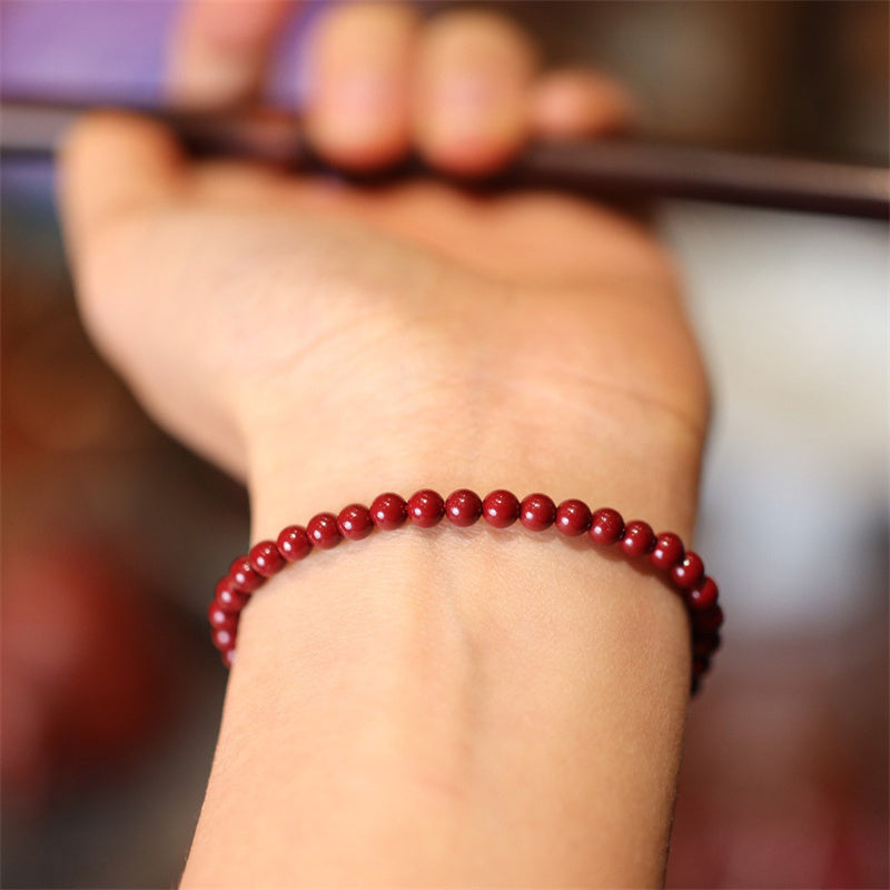 Wear FengShui Natural Cinnabar Blessing Red String Braided Bracelet Anklet