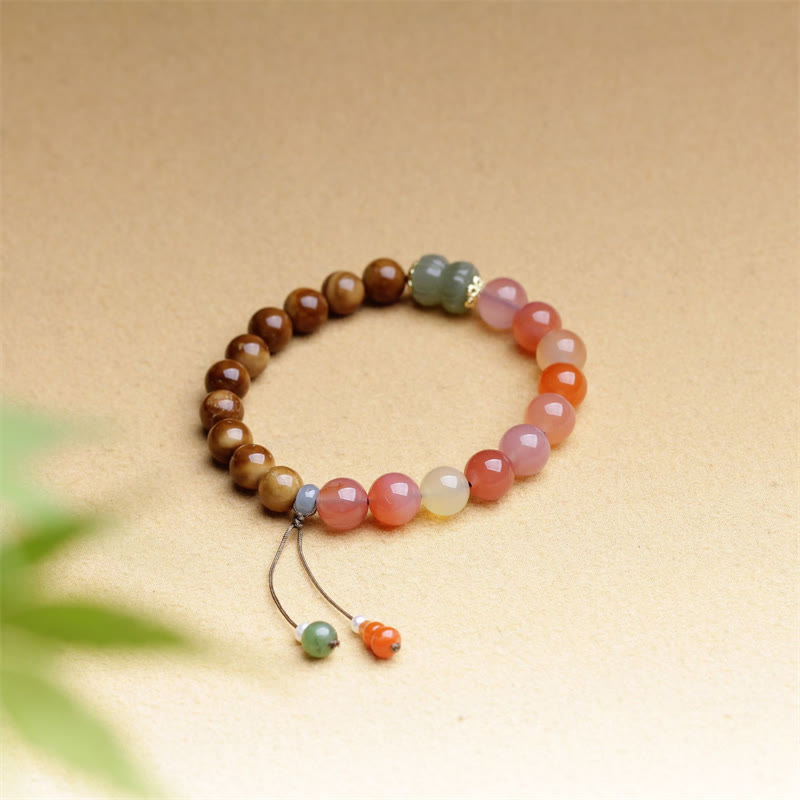 Wear FengShui Kuka Seed Yanyuan Agate Hetian Jade Wealth Protection Bracelet