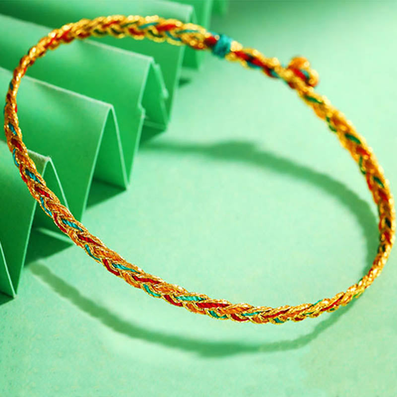 Wear FengShui Handmade Multicolored Dragon Scale Pattern Braid String Bracelet