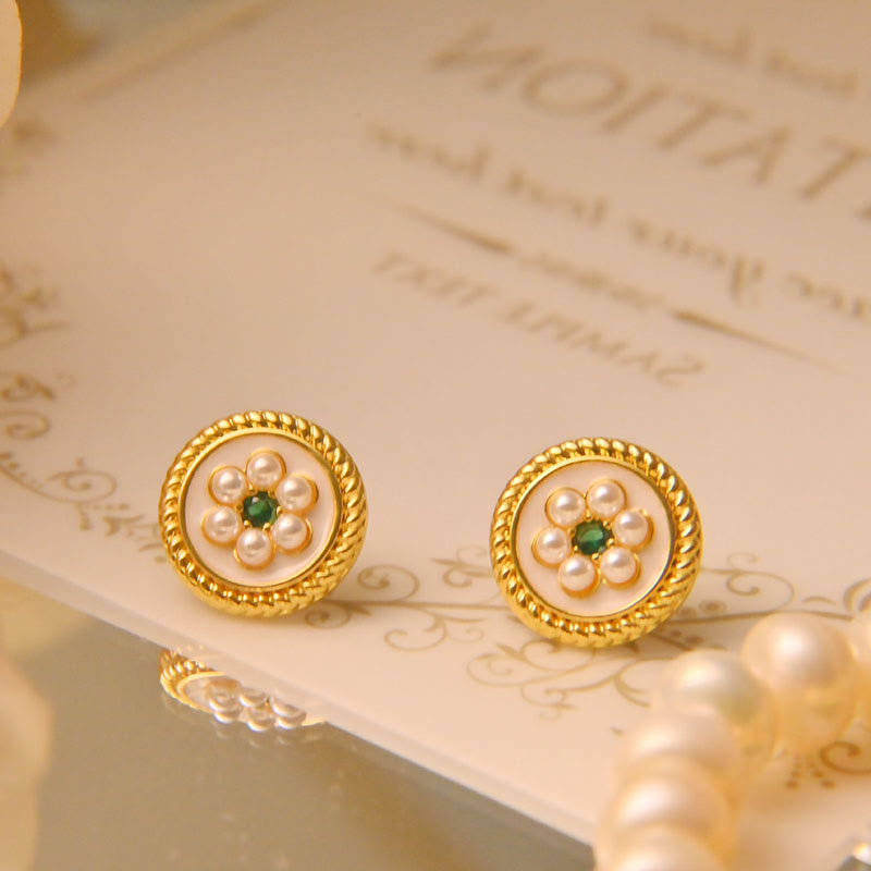 Wear FengShui Enamel Flower Luck Earrings