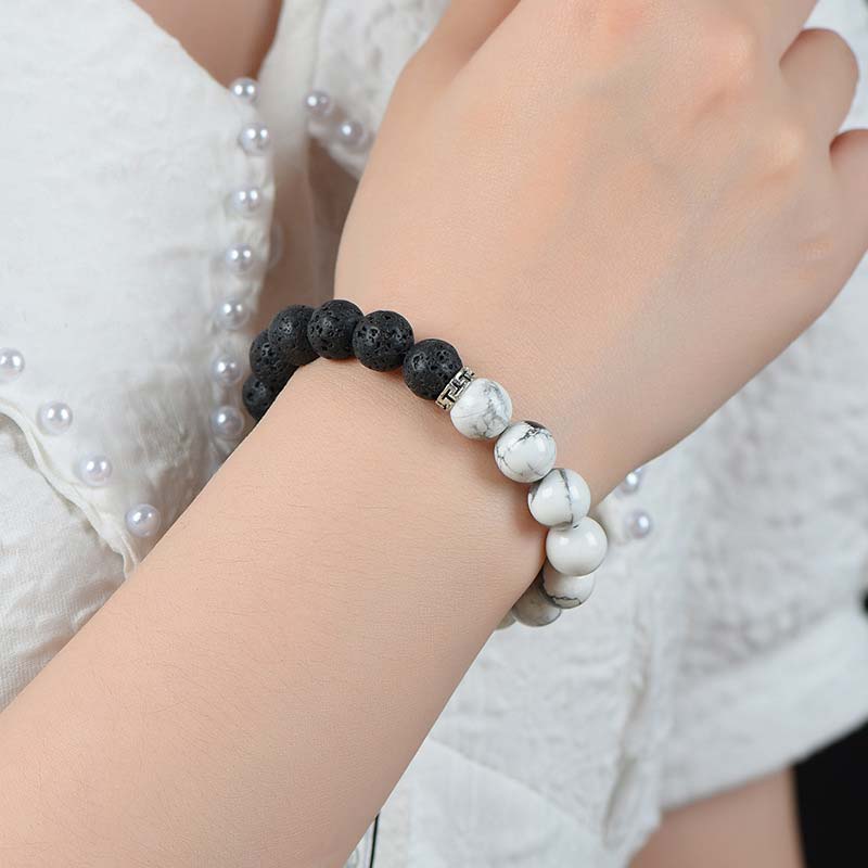 Wear FengShui Yin Yang Lava Stone Protection Bracelet
