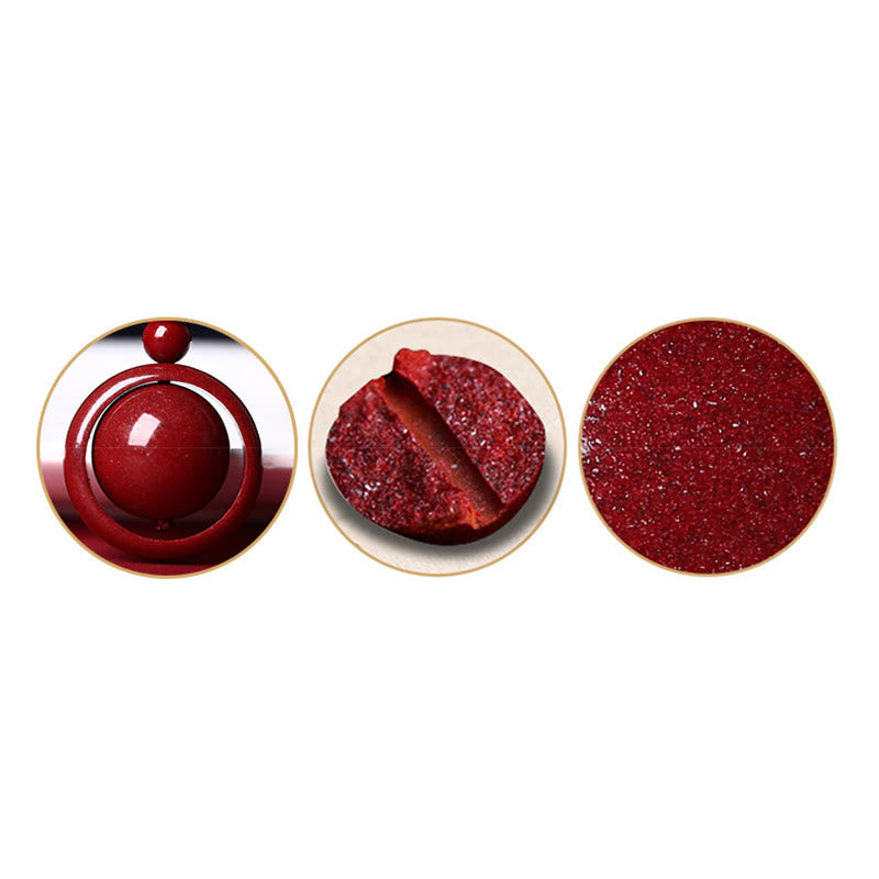 Wear FengShui Cinnabar Om Mani Padme Hum PiXiu Blessing Lucky Bead Necklace Pendant