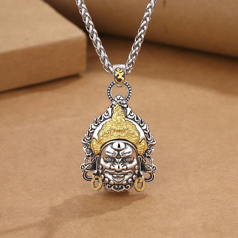 Wear FengShui Yellow God of Wealth Amulet Copper Luck Necklace Pendant
