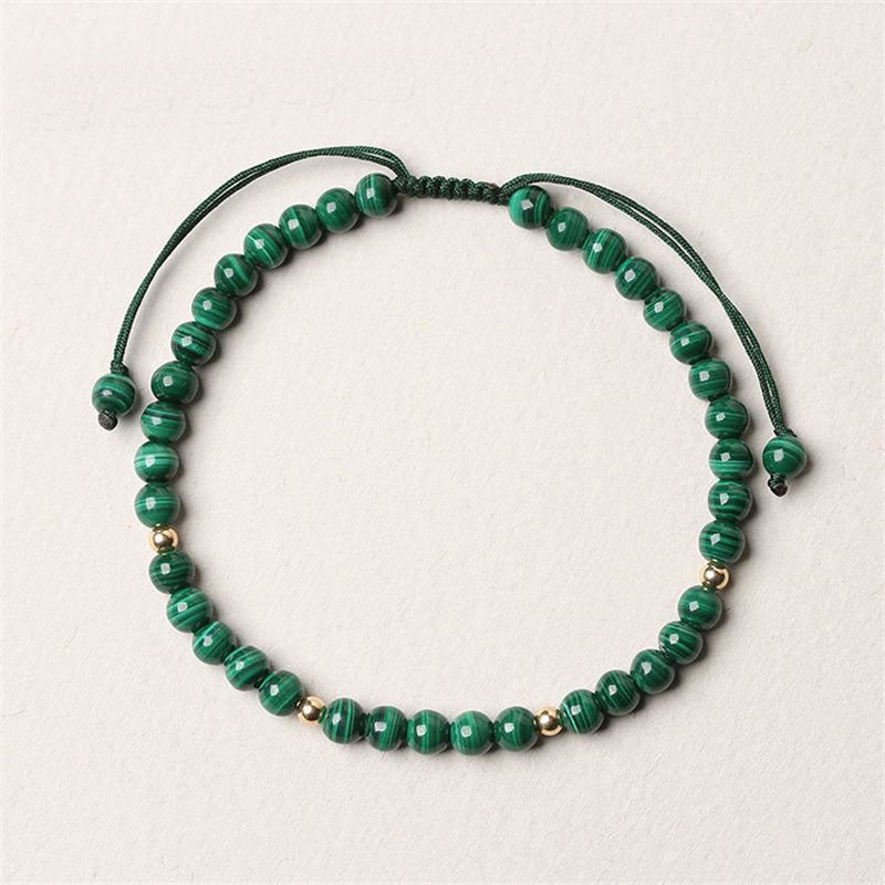 Wear FengShui Natural Malachite Protection Calmness String Bracelet