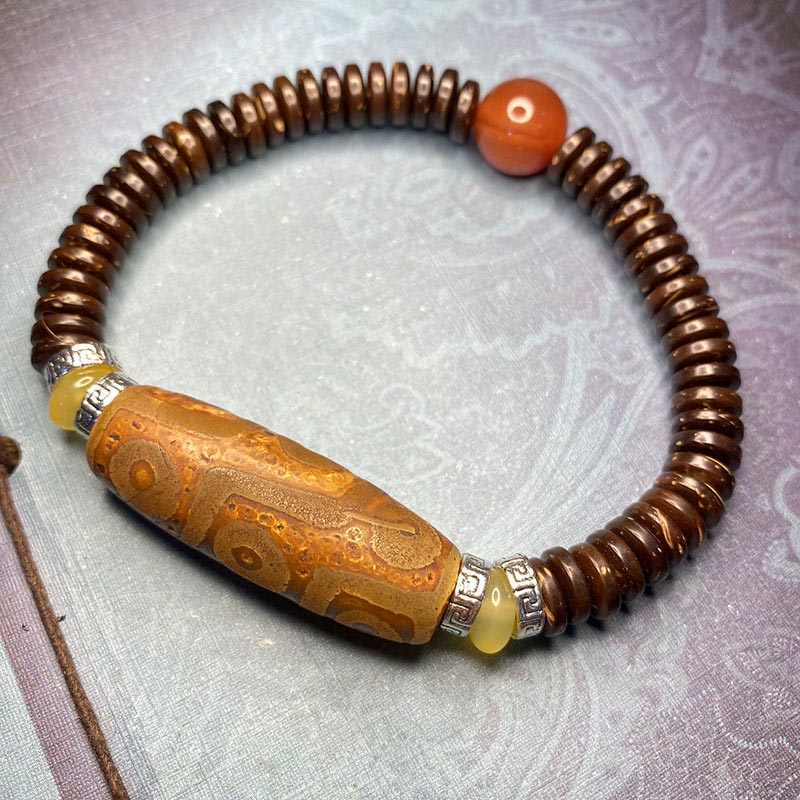 Wear FengShui Tibetan Nine-Eye Dzi Bead Wealth Bracelet