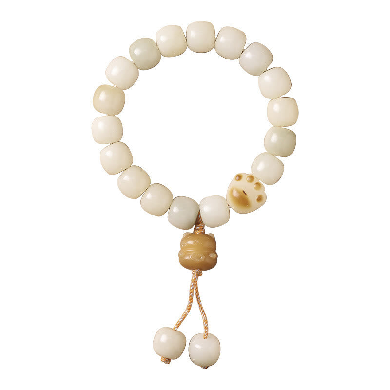 Wear FengShui Lucky Cat Bodhi Seed Cat Paw Peace Bracelet