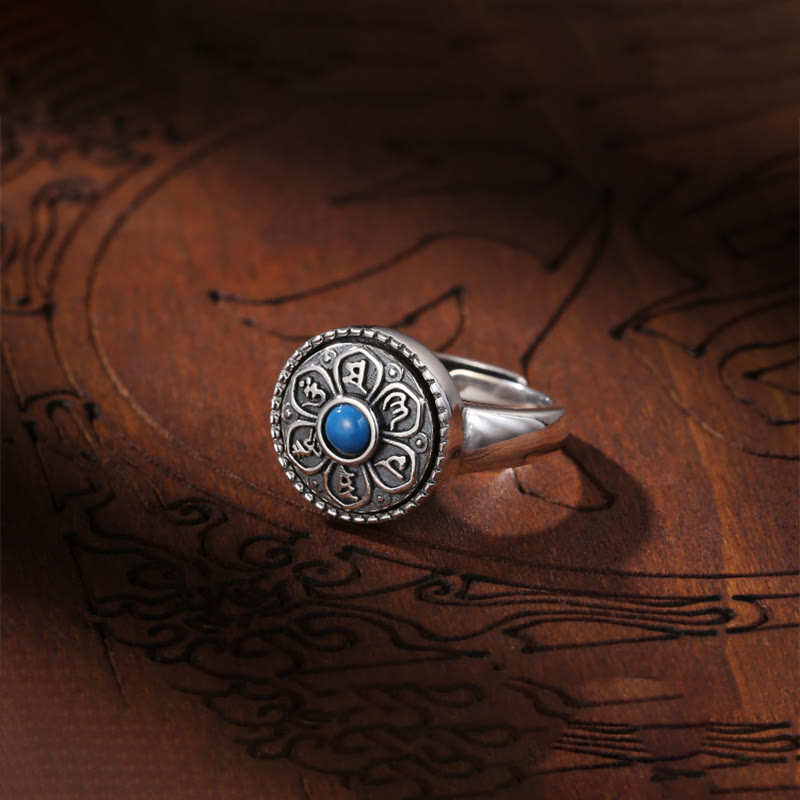 Wear FengShui Tibetan Om Mani Padme Hum Peace Rotatable Ring