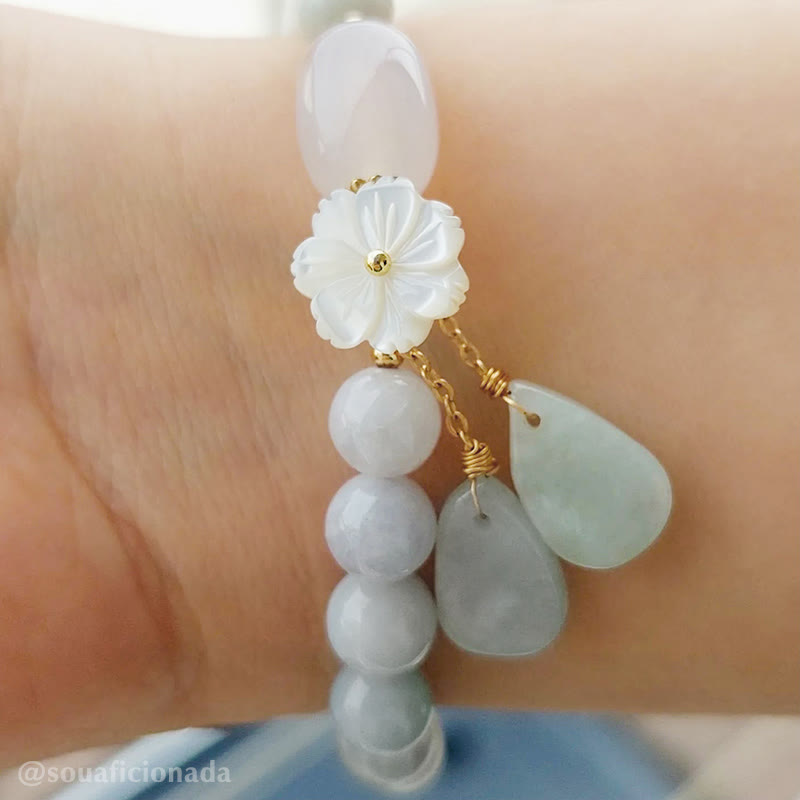Wear FengShui Natural White Jade Luck Bracelet