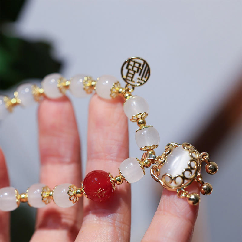 Wear FengShui Windmill Chinese Lock Charm Fu Character Blessing Bracelet