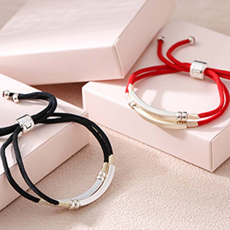 Wear FengShui 925 Sterling Silver Red String Layered Braid Bracelet