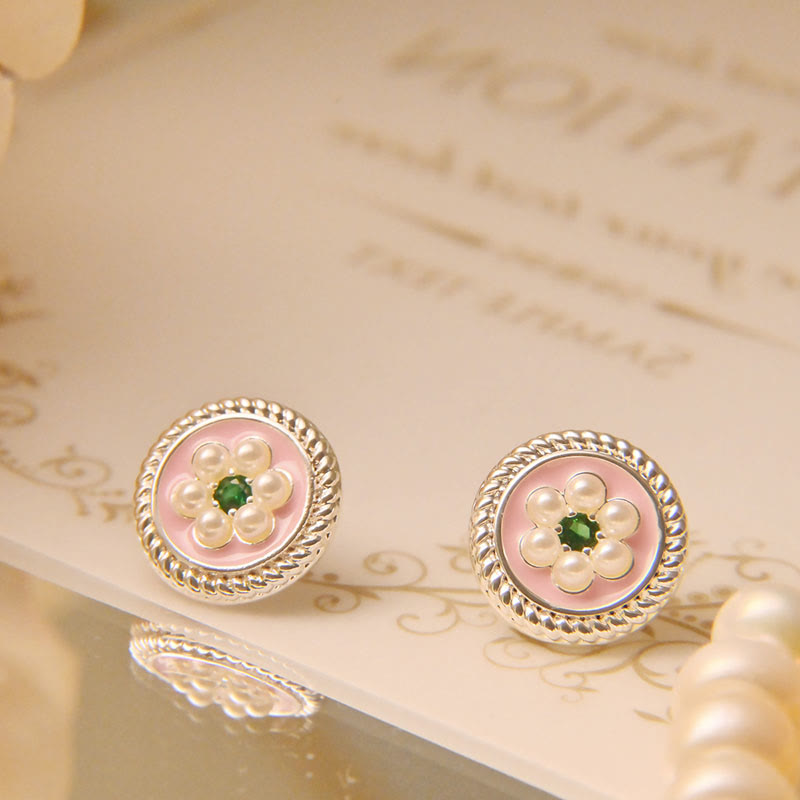 Wear FengShui Enamel Flower Luck Earrings