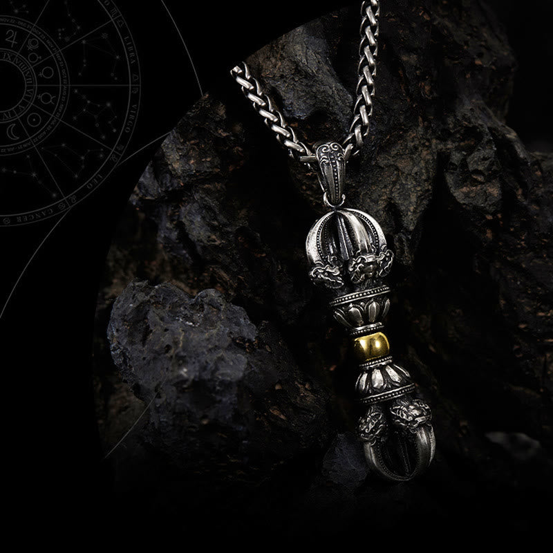 Wear FengShui Tibetan Dorje Vajra Design Wealth Necklace Pendant