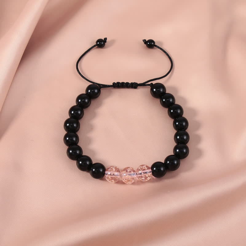 Wear FengShui Black Obsidian Luminous Glowstone Strength Bracelet