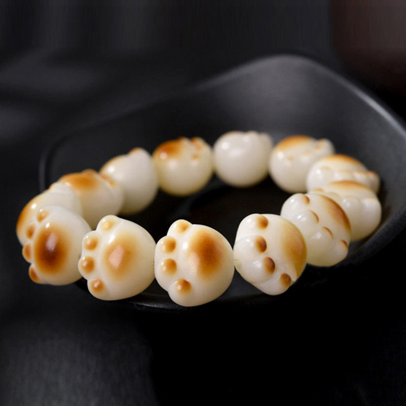 Wear FengShui Cute Cat Paw Claw Bodhi Seed Peace Bracelet