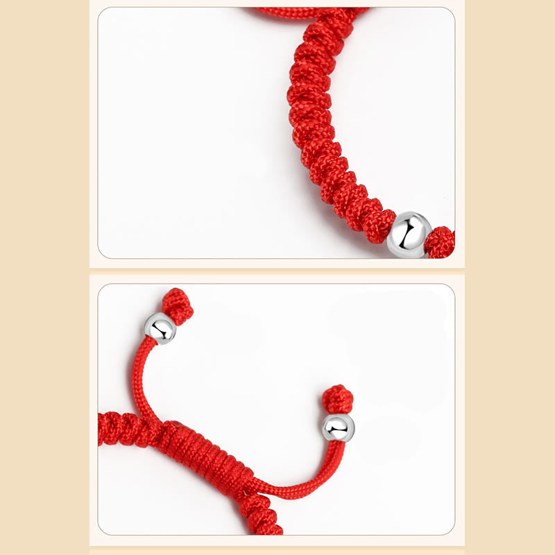 Wear FengShui 925 Sterling Silver King Kong Knot Multicolored Red String Strength Handmade Braided Kids Child Bracelet