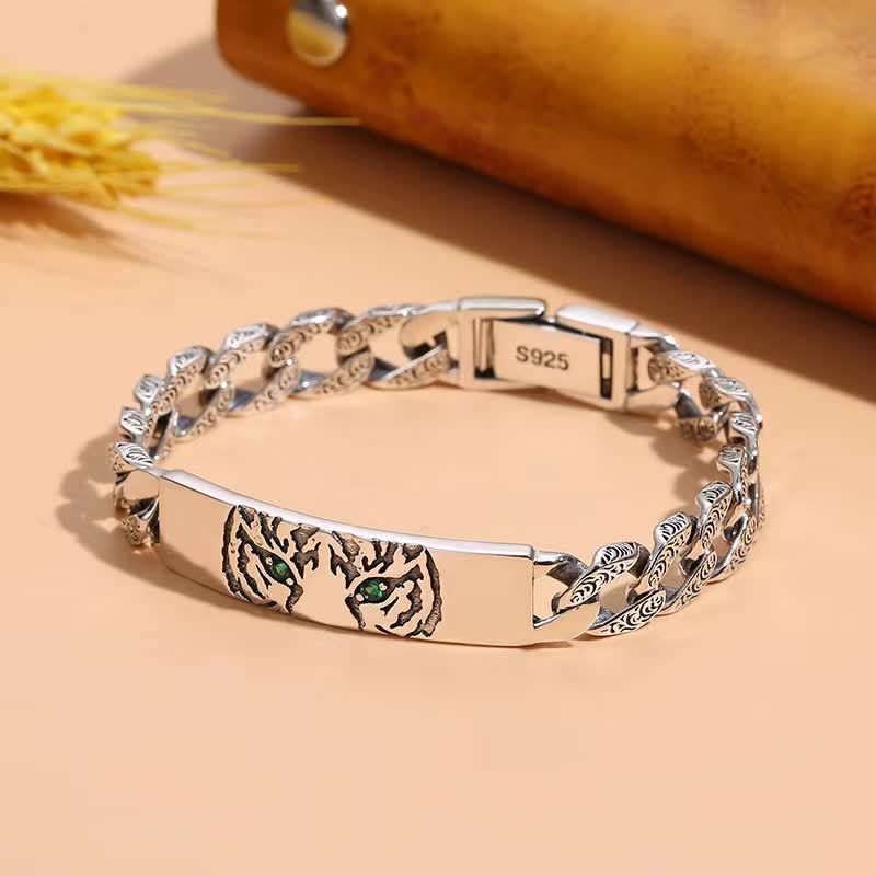 Wear FengShui Tiger Copper Luck Cuff Chain Bracelet