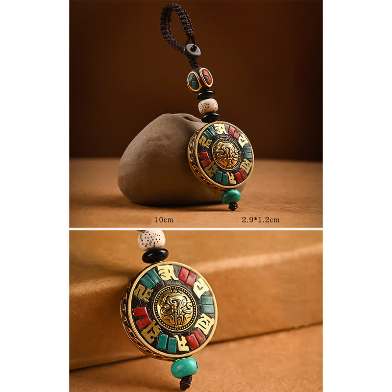 Wear FengShui Tibetan Om Mani Padme Hum Bodhi Seed Peace Key Chain