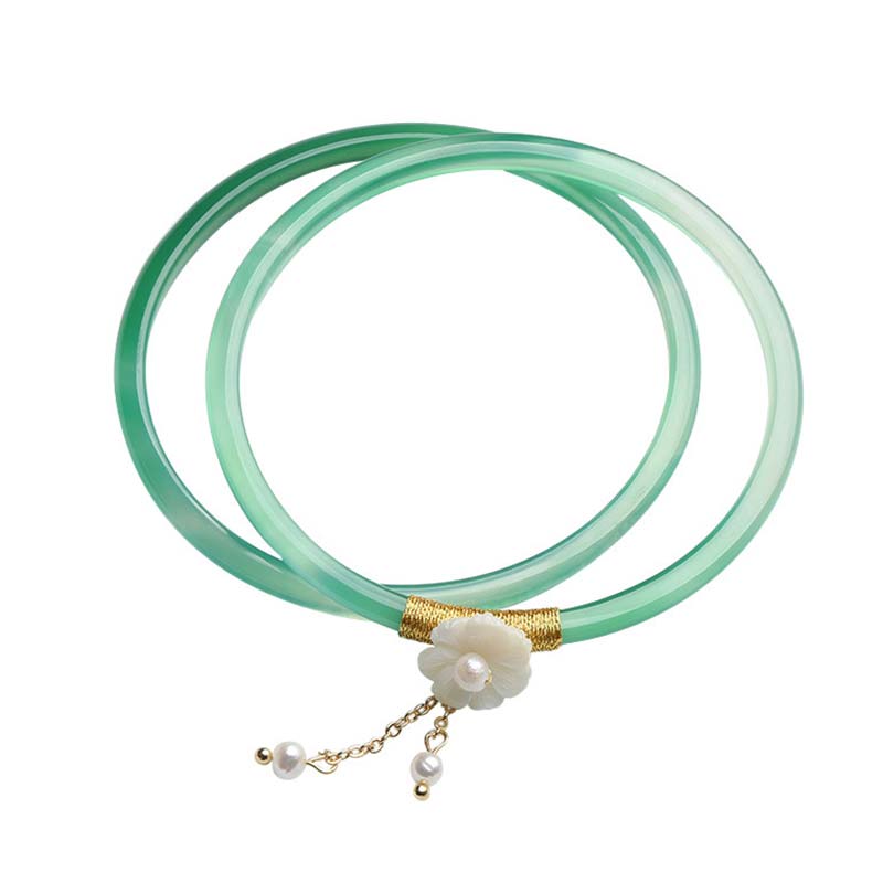 Wear FengShui Natural Cyan White Jade Success Bracelet