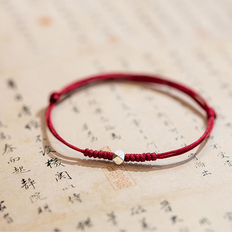Wear FengShui 925 Sterling Silver Luck Bead Protection Red String Braided Bracelet