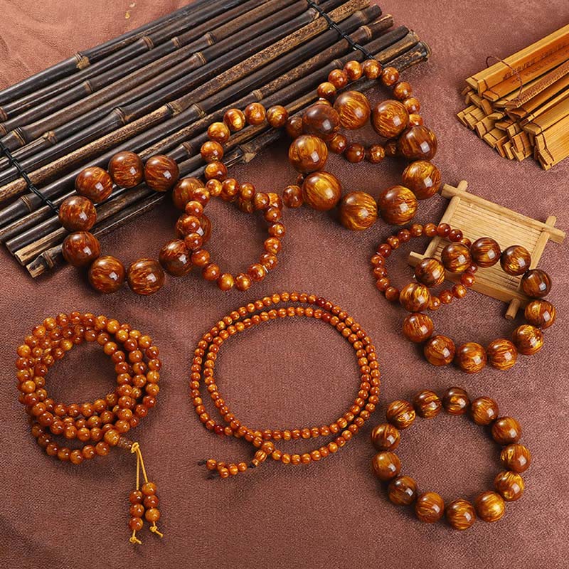 Wear FengShui Golden Sea Willow Success Positive Bracelet Mala